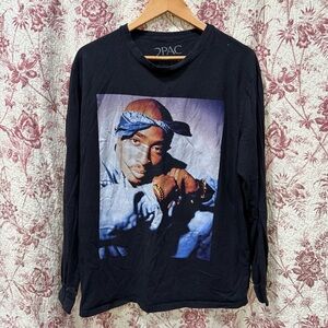 Tupac Shakur Graphic Long Sleeve Tee Black XXL
